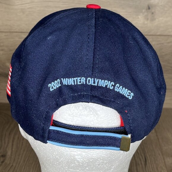 Roots Hat Blue Ball Cap 2002 Winter Olympic Games Team USA Cotton Hook N Loop - Picture 5 of 12